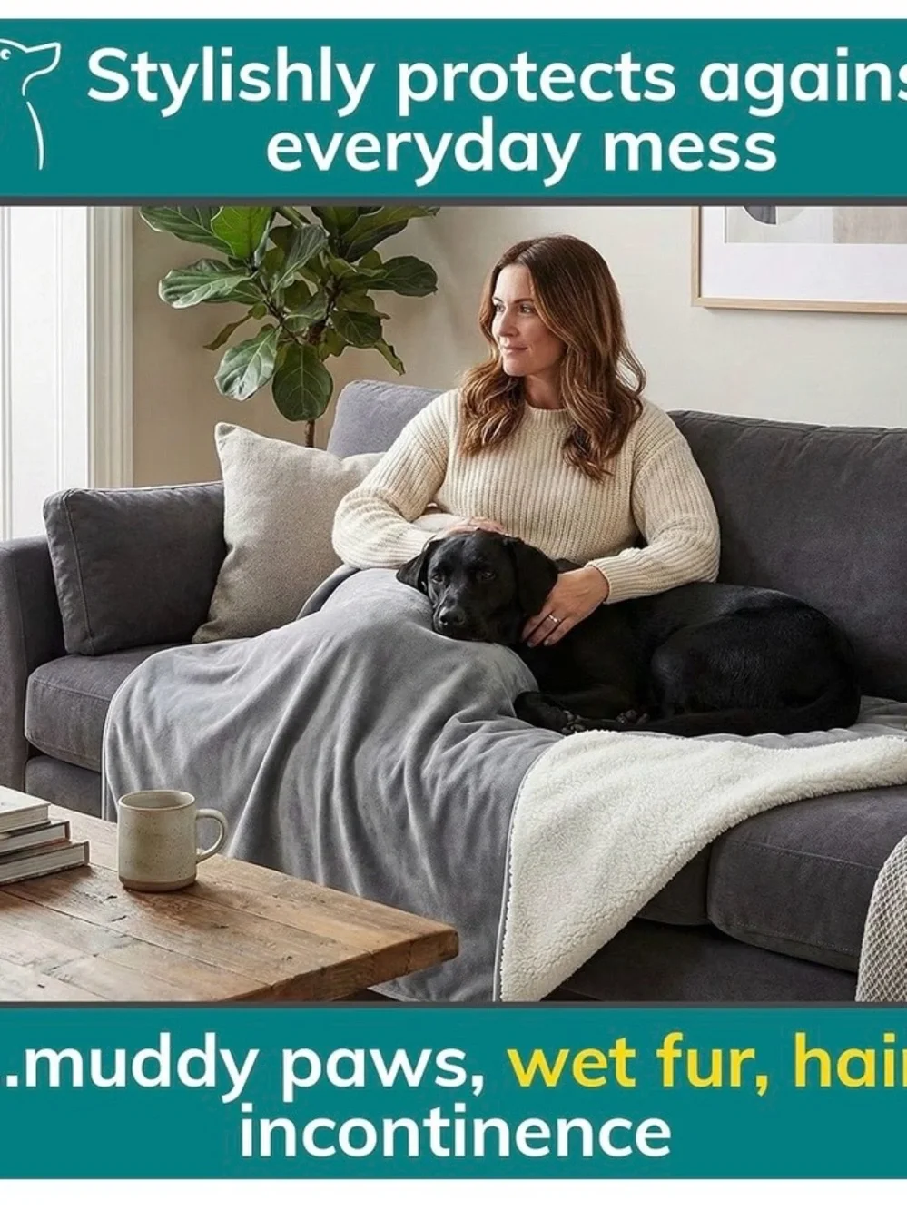 Gray Waterproof Dog Blanket - Premium Cozy Pet Throw